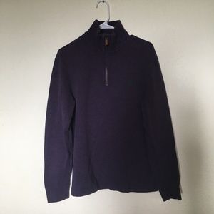 Polo by Ralph Lauren men's purple pullover quarter zip cotton sweater. Size M.